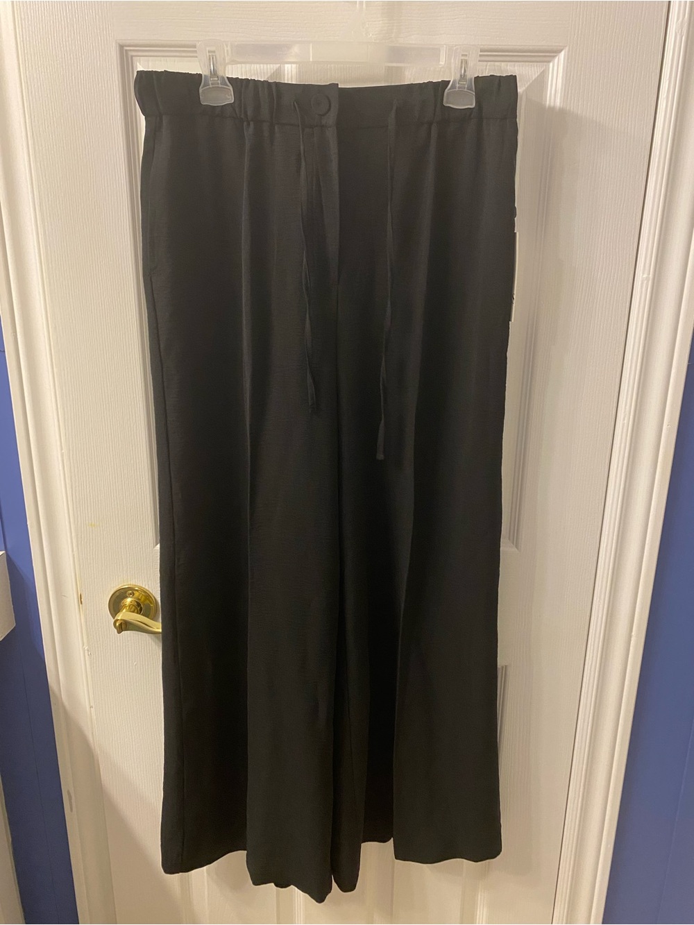 Jules & Leopold Black Wide-Leg Drawstring Pants
